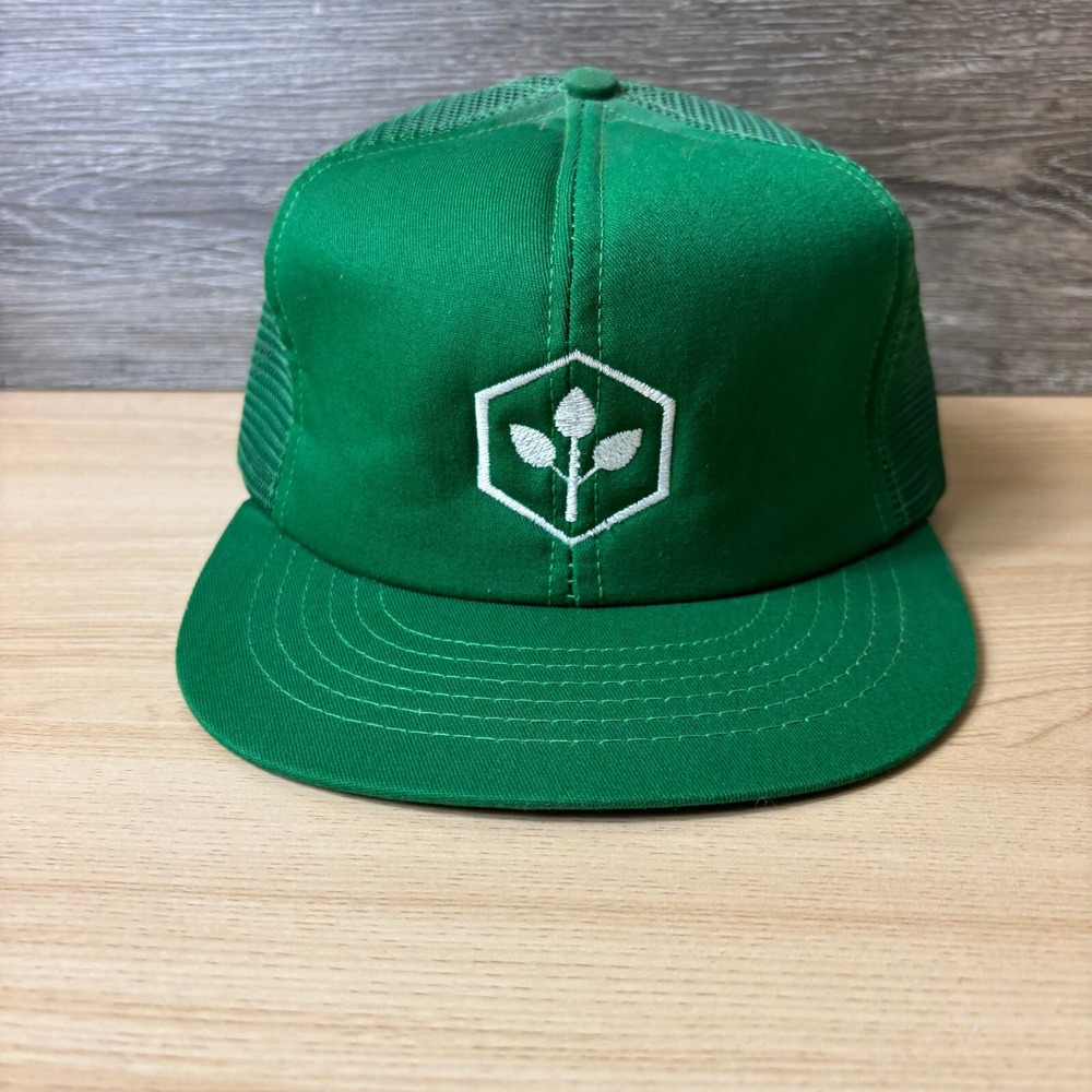 Vintage Hat Cap Snapback Green White Farming Seed Swingster USA Made